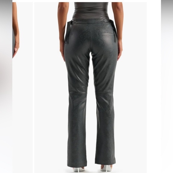 Naked Wardrobe Snakeskin Embossed Faux Leather Crop Cargo Jacket + High Trouser - Picture 3 of 13